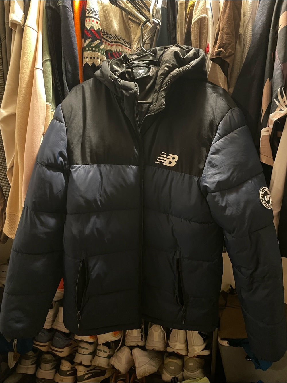 New Balance Navy / Black Puffer Jacket with Hood